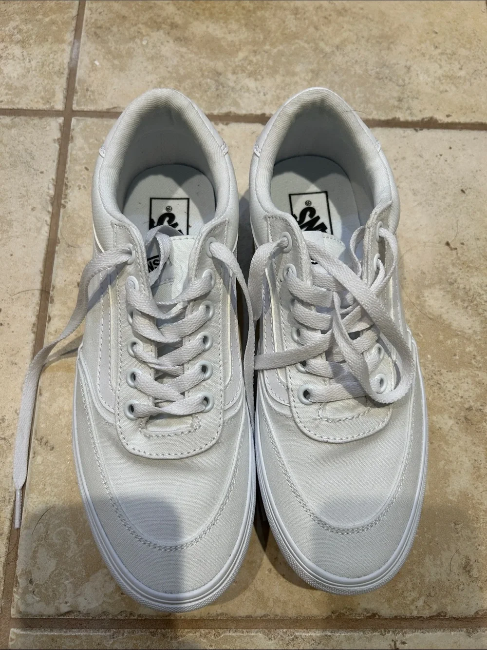 White women’s Vans Brooklyn Ls Platform Shoe